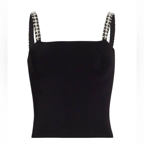 House of Harlow 1960 Drina Embellished Tank Top in Viscose-blend Knit - Picture 4 of 12